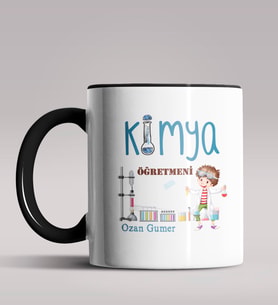 Kişiye Özel Kimya Öğretmeni Tasarım Siyah Renk Kupa Bardak 5 (Siyah)