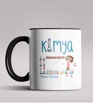Kişiye Özel Kimya Öğretmeni Tasarım Siyah Renk Kupa Bardak 5 (Siyah)
