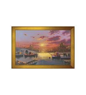 Büyük Mecidiye Camii Motifli Kanvas Tablo 50 x 70 cm Gold Çerçeve