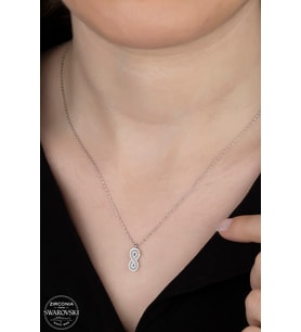 SWAROVSKİ CRYSTAL SONSUZLUK  925 AYAR GÜMÜŞ KOLYE