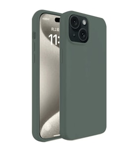 Iphone 15 Kılıf First Silikon - Koyu Yeşil