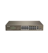 Tenda TEF1118P-16-150W 10/100 16 Port PoE 2 Port Gigabit Uplink 1 Port SFP Yönetilemez 150W PoE Switch