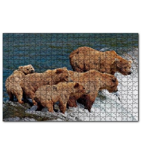 Cakapuzzle Nehir Kıyısındaki Boz Ayılar  Puzzle Yapboz MDF (Ahşap) (120 Parça)