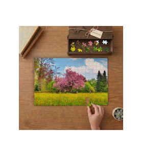 Kiraz Çiçeği Ağacı - Doğa - Manzara Tasarımı 240 parça Ahşap Puzzle Ahşap Kutuda MP02298