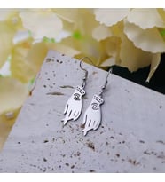 Fatma Ana Eli / Hamsa Küpe 925K Gümüş