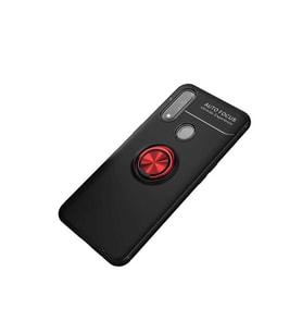 Oppo A31 Uyumlu Kılıf Zore Ravel Silikon Kapak (Siyah-Kırmızı)