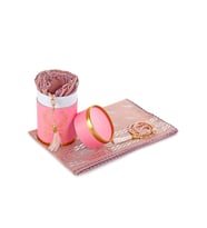 Özel Silindir Kutulu Set İnci Tesbihli Mevlid Örtülü Pembe Renk (Karışık)