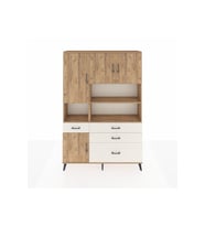 Arges Dolap 9 Raflı 4 Çekmeceli 4 Kapaklı 132x30x195 Çam-Çam/Aytaşı