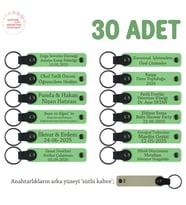 Fotoğrafçılık Eğitimi Mezunlarına Hatıra, 30'lu Set, Kişiye Özgü Anahtarlık, Fıstık Yeşil & S Kahve (Fıstık Yeşili)