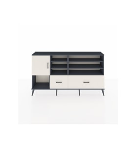 Arges Konsol 8 Raflı 2 Çekmeceli Tek Kapaklı  176x30x99 Antrasit-Aytaşı