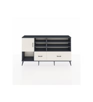Arges Konsol 8 Raflı 2 Çekmeceli Tek Kapaklı  176x30x99 Antrasit-Aytaşı
