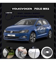 Volksvogen Polo MK6 Oto Araç Kapı Koruma Fitili 5metre Parlak Siyah Renk