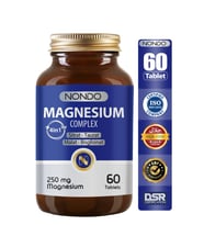 Nondo Magnezyum Kompleks 60 Tablet 250 mg 4 Form, Sitrat, Taurat, Malat, Bisglisinat, B6 Vitamini,