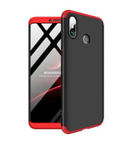 Xiaomi Mi Max 3 GKK Kılıf 360 Derece Tam Koruma (Kırmızı-Siyah)