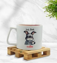 BK Gift Sevimli Çizim Önce Kahve Tasarımlı Middle Kupa-4, Arkadaşa Hediye, Sevgiliye Hediye