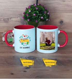 Öğretmenler Günü Hediyesi Kupa Bardak Kırmızı Fotoğraflı