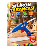 20W Silikon Tabancası 7.5 mm Uyumlu 5 Adet Silikon Çubuk Hediyeli Ev ve Hobi Kullanımı İçin