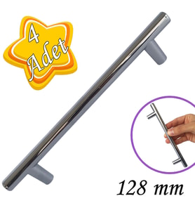 4 Adet Boy Kulp Krom 128 mm Kulp Mobilya Mutfak Dolabı Çekmece Dolap Kapak Kulpu Kulbu Metal Kulpları