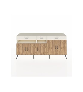 Hyperion Konsol 5 Raflı 3 Çekmeceli 5 Kapaklı 220x44x99 Aytaşı-Çam/Aytaşı