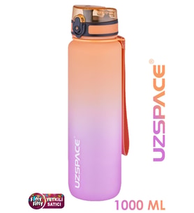 Uzspace FiftyFifty 1000ml BÜYÜK BOY Çift Renk Softtouch FF Collection Tritan Su Matarası