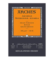 Arches Suluboya Defteri Rough Natural White 300 gr A5 12 Sayfa 