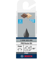 Professional Aksesuar 2608 628 406 V Oluk Freze 8 mm, D1 11 mm, Uzunluk 14 mm, G 45 mm, 60°