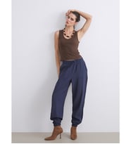 LCW Vision Lacivert Beli Lastikli Kadın Jogger Pantolon