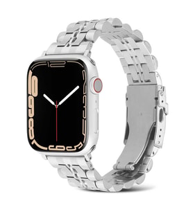 Apple Watch 7 41mm Uyumlu KRD-54 Metal Kordon (Gümüş)
