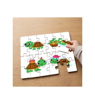 Küçük Sevimli Kaplumbağa Tasarımlı 24 Parça Ahşap Çocuk Puzzle MPK1029