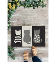 Valerine Life Patimal Kapı Nöbeti Welcome Hoş Geldiniz Gri Dijital Baskılı Kapı Önü Paspası 45x70cm (Kahverengi)