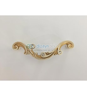 Swarovski Taşlı 96 Mm. Antik Altın Krem