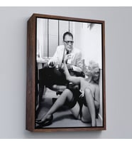 Çerçeveli Marilyn Monroe ile Arthur Miller Duvar Tablosu (Beyaz)