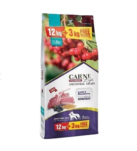 Carni Life Düşük Tahıllı Kuzu Etli Boğurtlenli Orta Büyük Irk Köpek Maması 12+3 Kg (Standart)