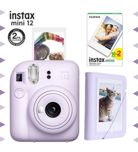 Instax mini 12 Lila Fotoğraf Makinesi-20'li Film ve Mini Albüm Seti