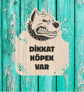 Özel Tasarımlı Dikkat Köpek Var Uyarı Levhası