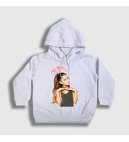 Presmono Unisex Çocuk Beyaz Hearts Ariana Grande Kapüşonlu Sweatshirt 152392tt
