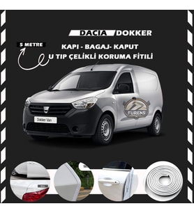 Dacia Dokker Oto Araç Kapı Koruma Fitili 5metre Parlak Beyaz Renk