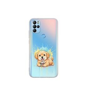 General Mobile GM 21 Pro ile Uyumlu Splash Köpek Tasarımlı Şeffaf Silikon Kılıf