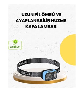 Mey İthalat® Üç Renkli LED Kafa Feneri 53 Mod Güç Göstergeli Type C Şarjlı