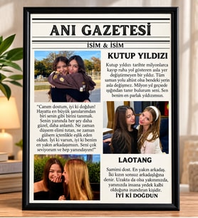 Kişiye Özel Anı Gazetesi Favori Şarkınız, Sözler ve Fotoğraf ile Tasarlanmış Benzersiz Çerçeve
