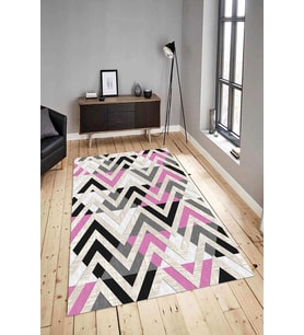 Dijital Baskılı Yıkanabilir Kaymaz Modern Renkli Salon Halısı Mutfak Halısı Yolluk ND-HY-916 (Pembe)