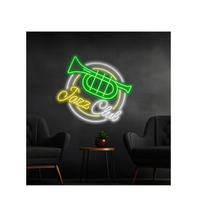 Jazz Club Yazılı ve Şekilli Neon Tabela