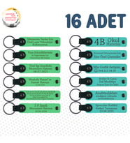 F Yeşili & Turkuaz, Yüzme Yarışması Katılımcılarına Hediye, 16’li Set, İsim Yazılı Deri Hediyelik
