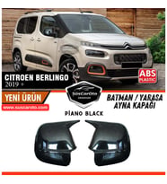 Citroen Berlingo Mk3 2019 Sonrası Uyumlu Batman Yarasa Ayna Kapağı Piano Black ABS Plastik Sağ Sol