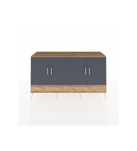 Kronos Konsol 6 Raflı 3 Çekmeceli 4 Kapaklı 176x59x99 Çam-Antrasit/Çam