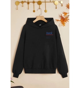 Çocuk Back Baskılı Sweatshirt (Siyah)