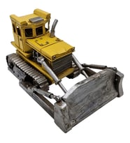 Dekoratif Metal Bulldozer Kepçe Vintage Endüstriyel İş Makinesi - İnşaat İş Makinesi Hediyesi