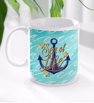 BK Gift Sea Of Life Tasarımlı Beyaz Kupa Bardak-1