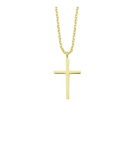 Gümüş Altın Kaplamalı Cross Kolye