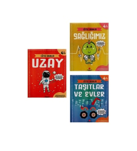 Sabri Ülker Vakfı Yayınları 4+ Yaş Çocuklar İçin Eğitici Oyunlar-Sağlığımız-Uzay-Taşıtlar ve Evler 3 Kitap